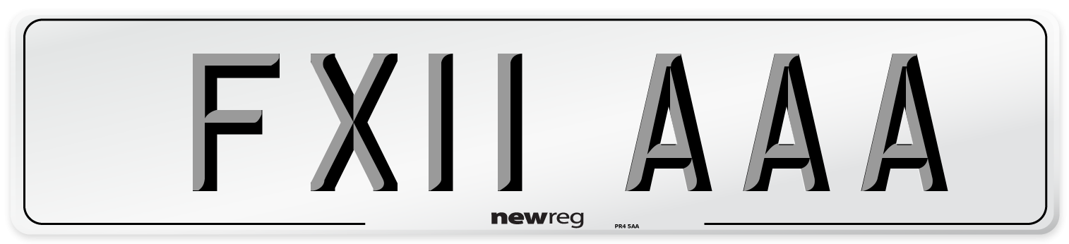 FX11 AAA Number Plate from New Reg